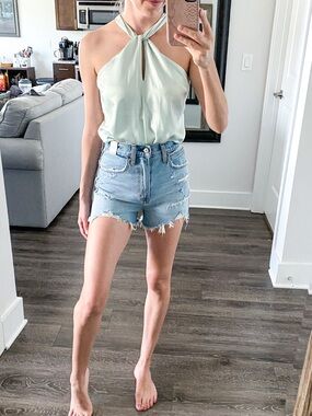Abercrombie & Fitch Light Mint Tie-Detail bodysuit